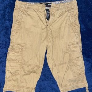 Khaki cargo shorts